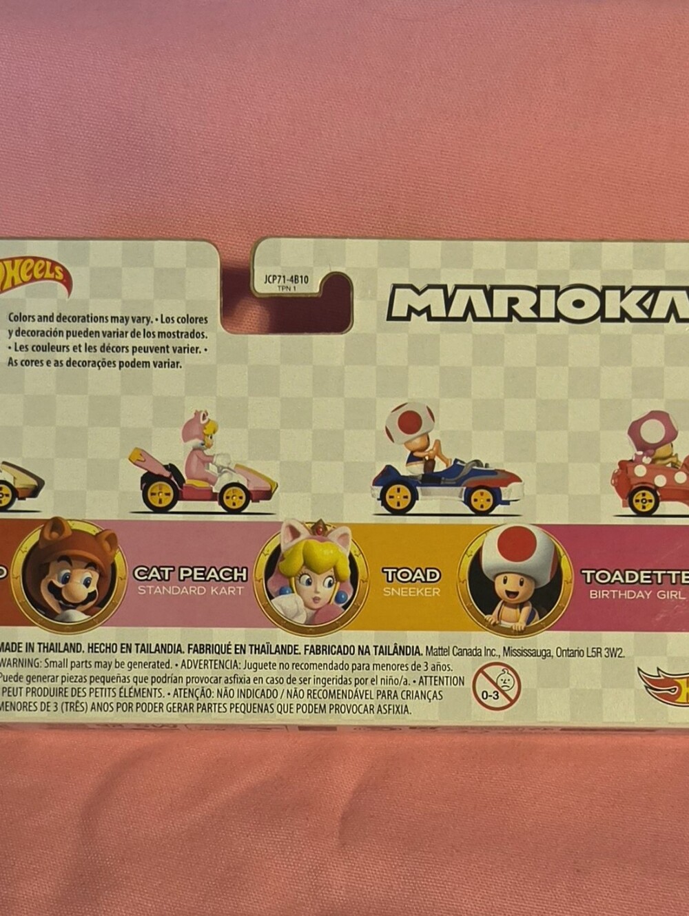 NIB Hotwheels MarioKart 4-Pk Die-cast Toadette, Toad, Cat Peach & Tanooki Mario - Picture 2 of 6